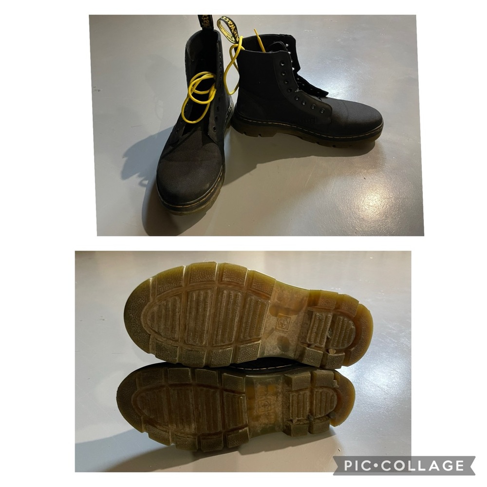Black Combat Boots with Yellow Laces